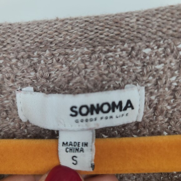 Sonoma Sweater Waffle Weave Brown Small - Picture 4 of 8